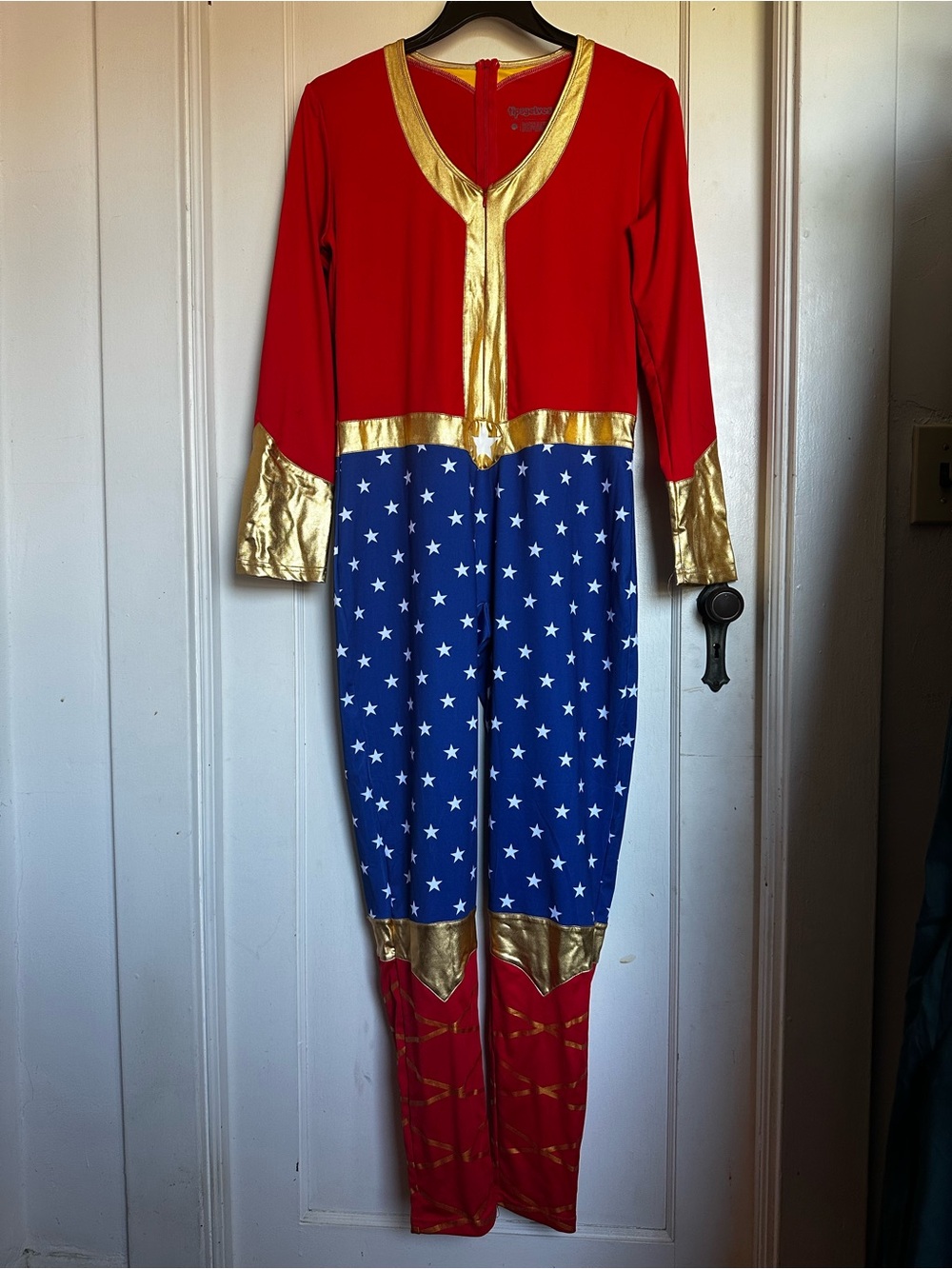 Tipsy Elves Red, Blue & Gold Superhero woman Costume NWOT